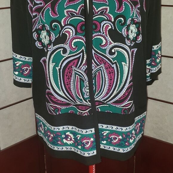 East 5th Open-faced Bold Emerald Floral  Cardigan - Picture 3 of 9